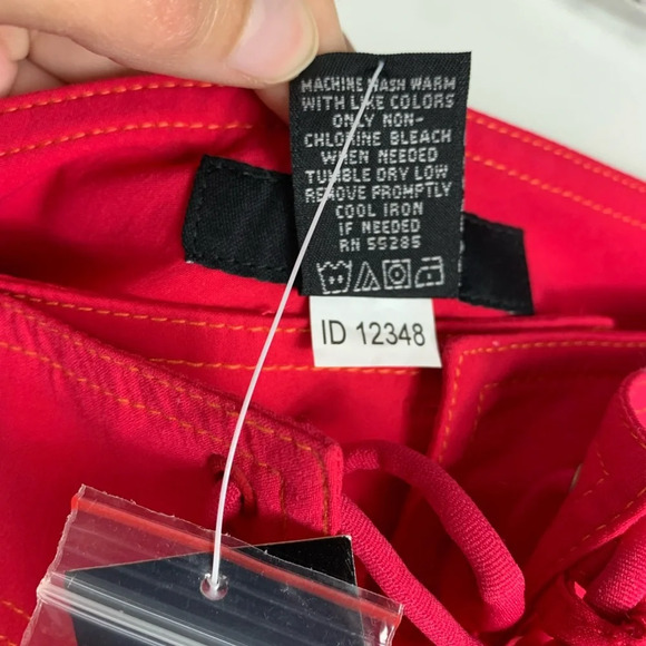 Express Stretch Y2K Shorts Swim Surf Beach  Red Pink Sz 11/12 Pockets Tie Front - Picture 5 of 15